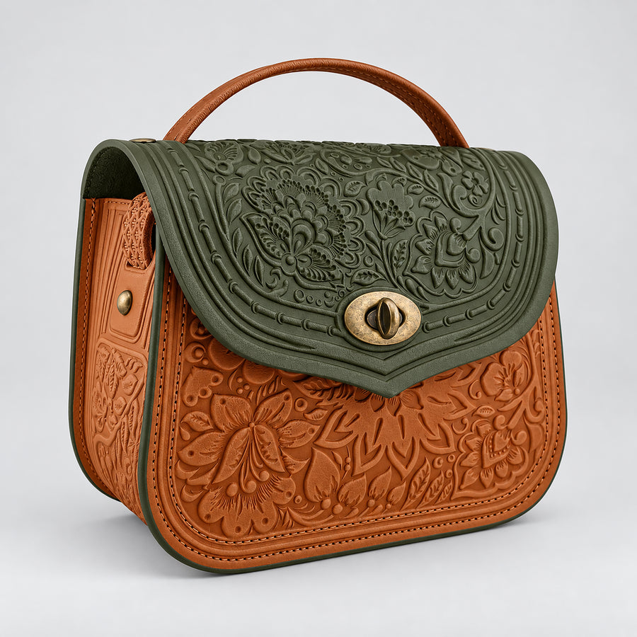 LOTUS olive / cognac
