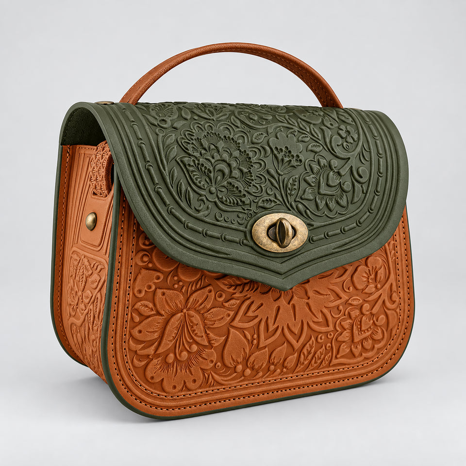 LOTUS olive / cognac