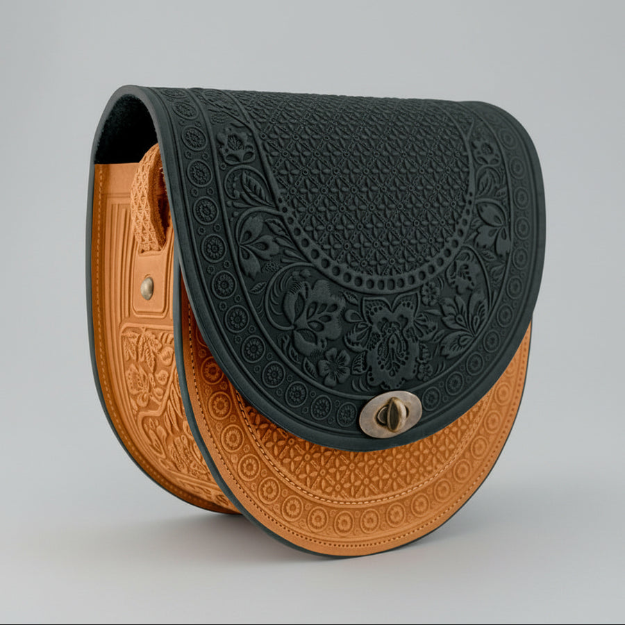 MAGNOLIA dark green /cognac